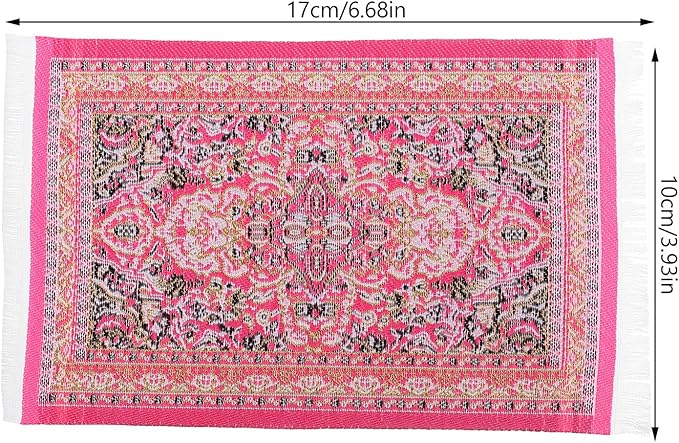 LUOZZY 6Pcs Miniature Carpet Miniature Dollhouse Accessories Dollhouse Rugs Vintage Style Flooring Mini Furniture Decoration Doll House Supply