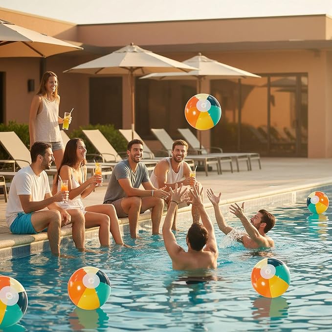12 Pcs Orange Green Inflatable Beach Balls Bulk for Kid Pastel Jumbo Big Beach Balls Baby Shower Birthday Summer Swimming Party Decorations Favor Water Games(8 Inch)