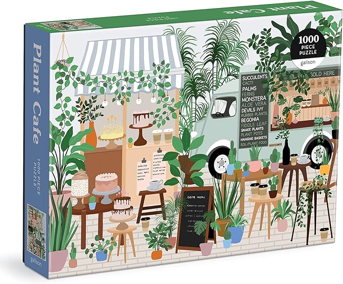 Galison Plant Cafe 1000 Piece Puzzle from Galison - 1000 Piece Botanical Puzzle for Adults, Wonderful Illustrations from Frankie Penwill, Thick and Sturdy Pieces, Great Gift Idea