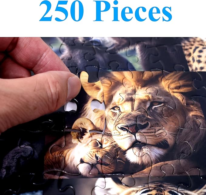 Think2Master Animal Families 250 Pieces Jigsaw Puzzle Featuring heartwarming Mammals & Birds. Puzzle for Adults & Seniors, Large Pieces, Great Gift Size: 14.2” X 19.3”