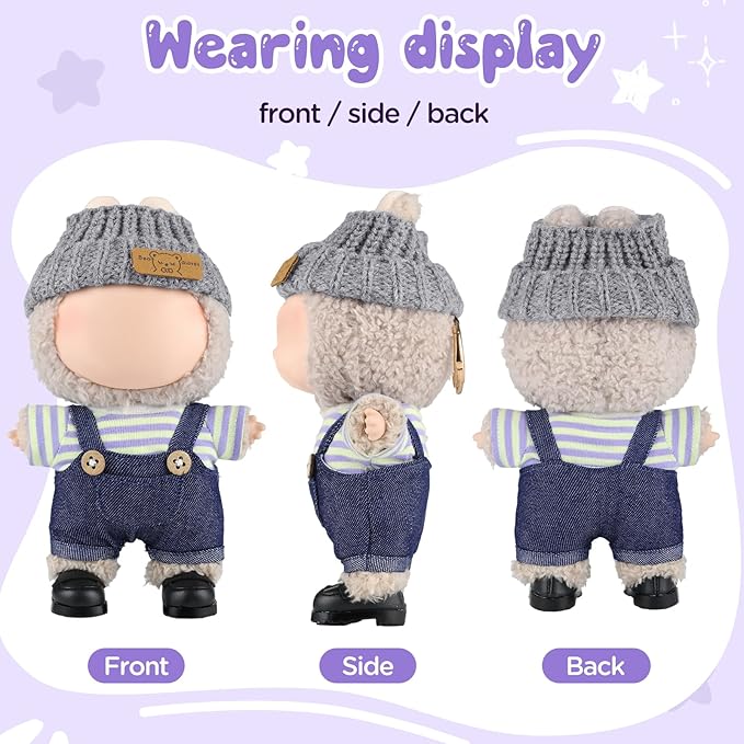 GAGAKU 17cm Doll Clothes (Daily Style), Dress-up Set Stylish Replacement Outfit, Collection Clothing Accessories (Doll Not Included)