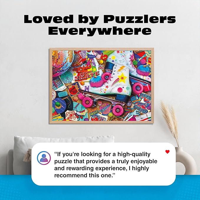 Buffalo Games - Aimee Stewart Skate Night 1000 Piece Puzzle Puzzles for Adults Silver Select Premium Jigsaw Puzzle with Full Color Reference Poster