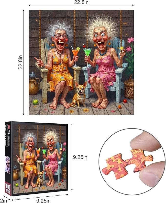 1000pcs Jigsaw Puzzle for Adults - Happy Grandma Puzzle, Paper Puzzle for Family Fun & Brain Challenge, for Holidays & Special