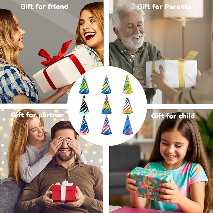 Valentines Day Gifts 9 Packs Impossible Cone,Impossible Cones passthrough Impossible Pyramid for Relaxing,Spiral Fidget Toy passthrough Impossible Cone,Birthday for Adults & Kids