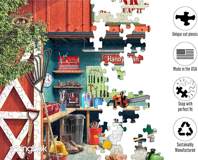 Springbok Shed-Quarters 1000 Piece Jigsaw Puzzle for Adults - Garden Shed - Unique Cut Pieces - Made in USA