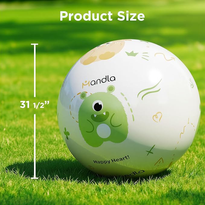 Funscape Kids 31" Giant Beach Ball Toy, Large Inflatable Water Pool Game, Toddler Outdoor Fun Sports Playground Ball, Boys Blow up Backyard Kickball, Outside Summer Party Favor for 3 4 5 6 7 8 Yr Girl