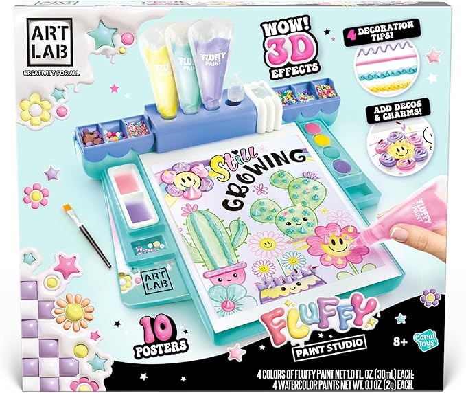 Canal Toys Art Lab Fluffy Paint Studio – 3D Painting Set for Kids: Create Puffy Artwork with Textured Paints & Tools, Fun DIY Arts & Crafts Kit