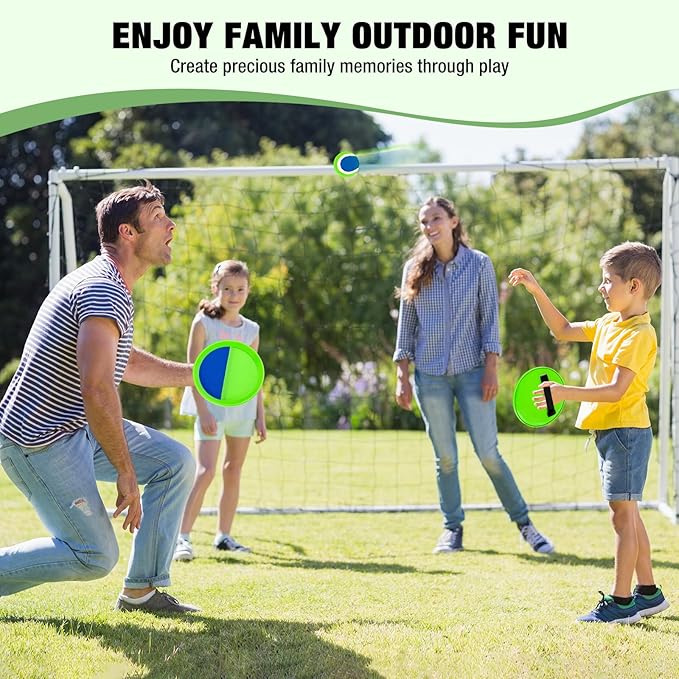 Sticky Toss and Catch Ball Game Set - Kids & Toddlers Outdoor Indoor Activity Toys for Boys Girls 3 4 5 6 7 8-12 Year Old - Great Games for Beach Pool Yard - Birthday Gifts Easter Basket Stuffers