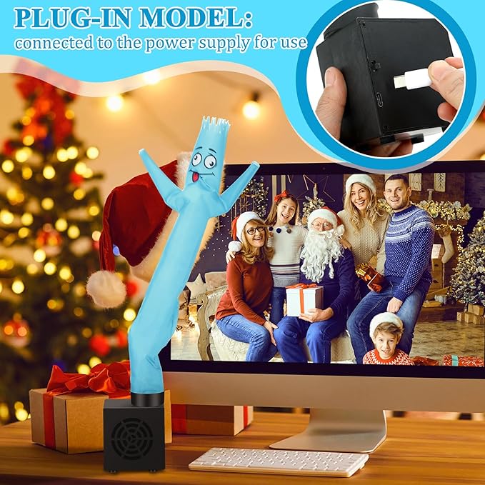 Poen Easter Gifts for Kids Mini Wacky Waving Inflatable Tube Guy with Blower Gag Toy Gift Inflatable Tube Man Birthday Desktop Decor Dancing Blow up Man for Office Party Decor(Quirky)