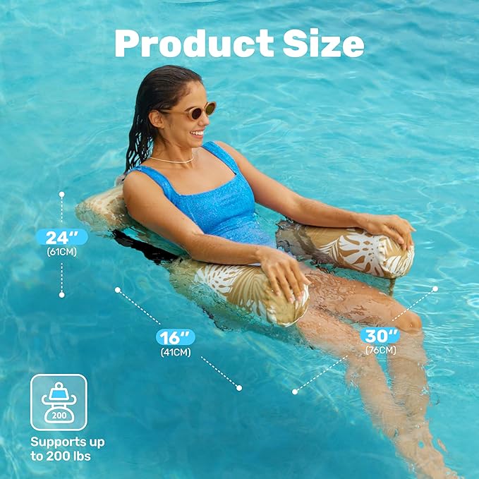 SLOOSH Inflatable Pool Floats Adult,2 Packs Floating Lounge Chairs,Blow up Pool Noodles for Adult Heavy Duty,Floating Chair for Party Summer Water Beach Lake Fun
