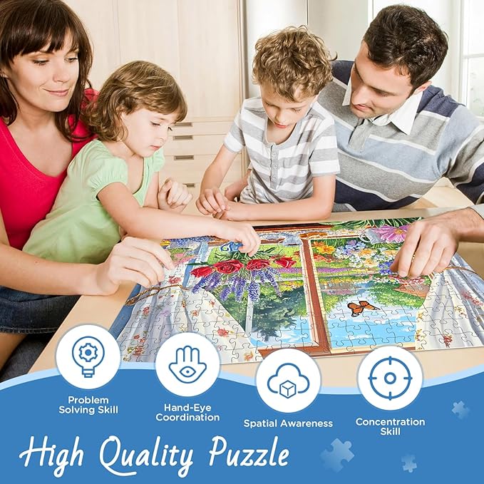 300 Pieces Puzzle for Adults, Flowers Puzzles for Adults, Garden and Relaxed Afternoon Tea Jigsaw Puzzles, Challenging Game Home Decor Party Gift for Adults Kids Seniors 20.5 * 15 inch