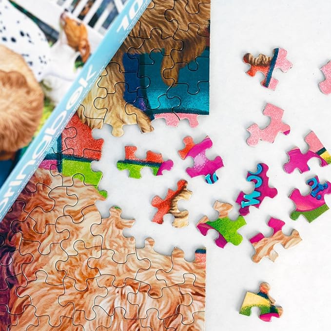 Springbok's Playful Pups on Parade 1000 Piece Puzzle for Adults and Families is an Adorable and Colorful Display of PuppiesLined Up for a Parade - Made in The USA