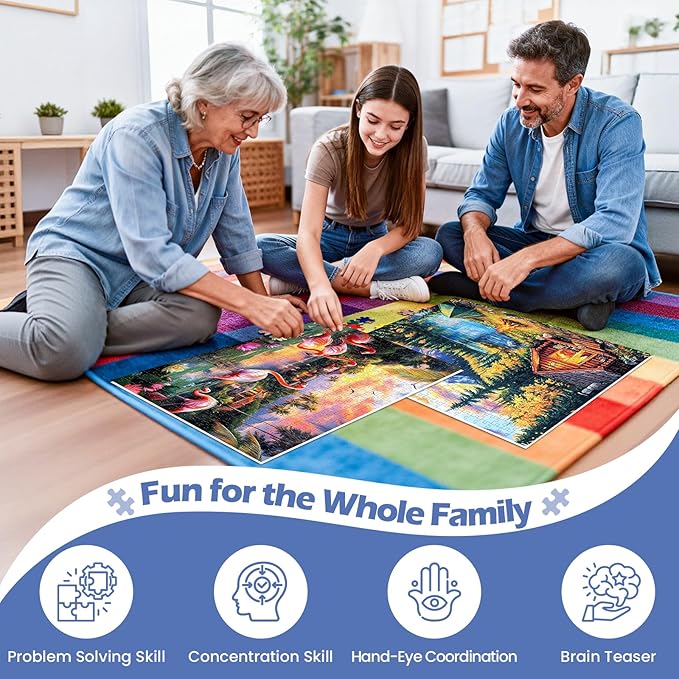 2 Pack 500 Pieces Puzzle for Adults,Snow Mountain Flamingo Jigsaw Puzzles 500 Pieces for Adults Seniors Adult Jigsaw Puzzles Games Premium Cardboard Puzzle for Relaxation Family Activity
