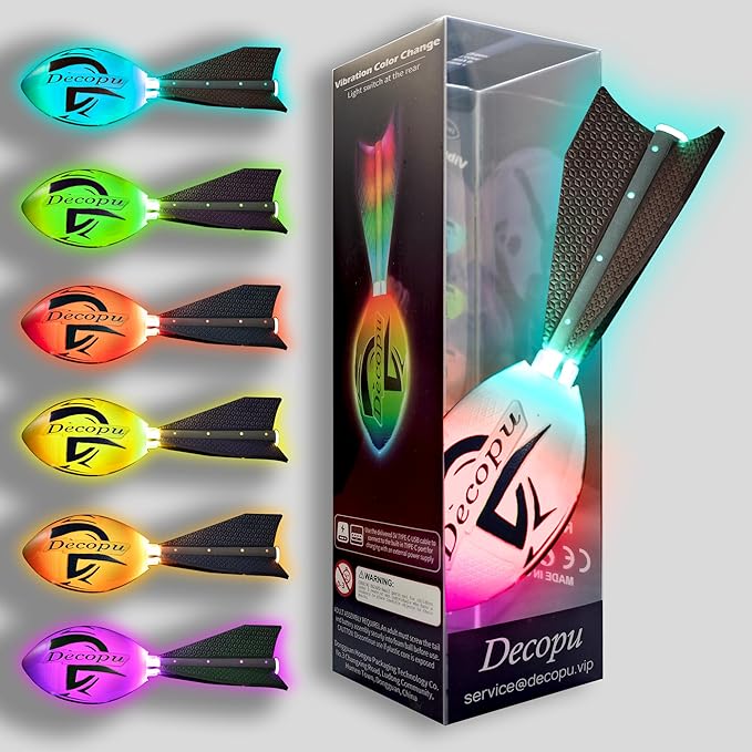 Rechargeable Glow in The Dark Light Up Football-7RGB Color Changing LED, Impact-Responsive, Durable Foam (No Pump), Perfect for Beach/Park/Backyard, Birthday Gift for Boys 6-15 Years Old