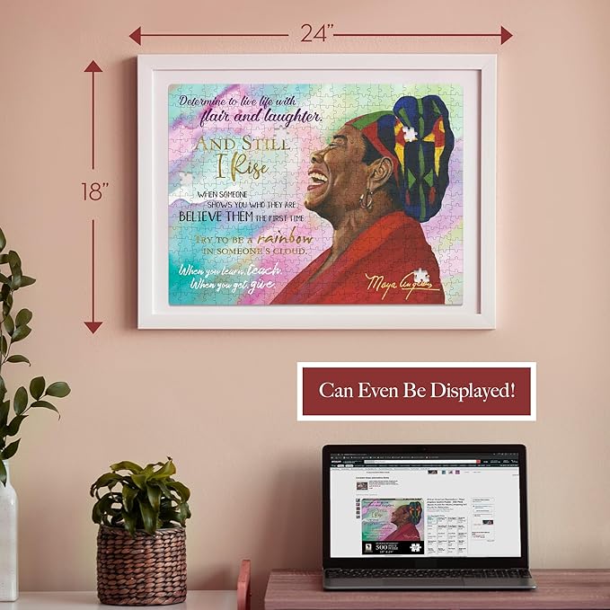African American Expressions - Maya Angelou Quotes Puzzle - 500 Piece Jigsaw Puzzle for Adults | Inspiring Fall Puzzle for Relaxation