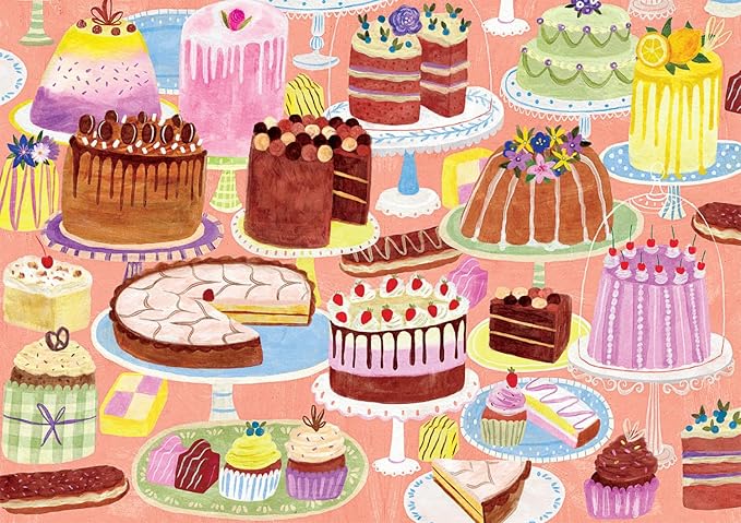 Buffalo Games - Jenny Miriam - Bonjour - Cakes Galore! - 500 Piece Jigsaw Puzzle for Adults - Challenging Puzzle Perfect for Game Nights - Finished Size is 21.25 x 15.00