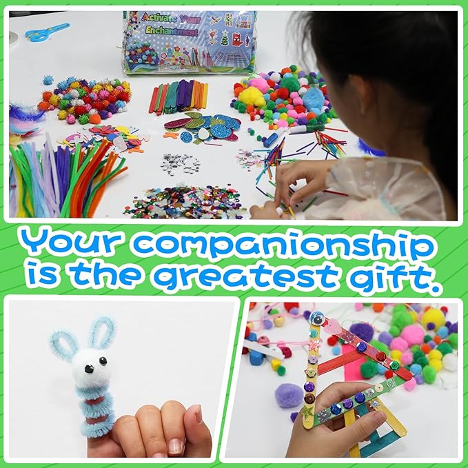 ANTDECOUS Arts and Crafts Supplies Kit for Kids - 2030+PCS Craft Supplies & Materials for Kids Creative Art Birthday Holiday Gift Craft Kits for Girls Boys 3+ 4 5 6 7 8 9 Year Old