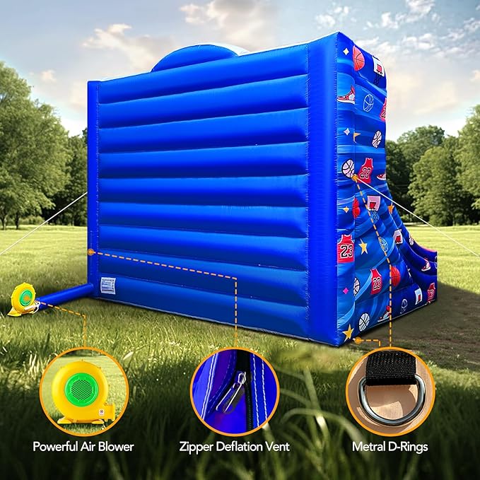 Inflatable Basketball Hoop Shot 13×10×10ft, Blow Up Inflatable Basketball Game with Balls, Air Blower, Inflatable Games for Outdoor Parties, Carnival Events, Lawn Games