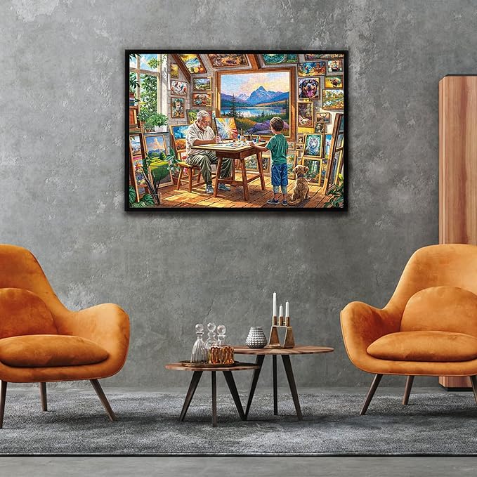Painting Studio Jigsaw Puzzles for Adults 1000 Piece, Puzzles for Adults, Adult Challenging Game Toys, Impossible Puzzle, Family Decoration Puzzle