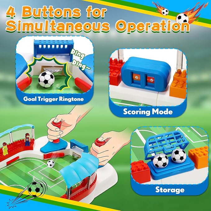 Soccer Board Game for Kids:Mini Foosball Table Game with 8 Figures&Shade Canopy for 3 4 5 6 7 8-12 Year Old Boys, Perfect Birthday Sports Gifts for Indoor Family Interaction & Parties & Birthday