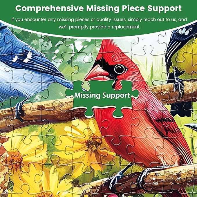 500 Piece Puzzles for Adults, Flowers Garden Puzzles, Birds Squirrels Jigsaw Puzzles 500 Pieces, Challenging Jigsaw Puzzles, Great for Birthday Party Gathering, Finished Size is 20.5 x 15 in