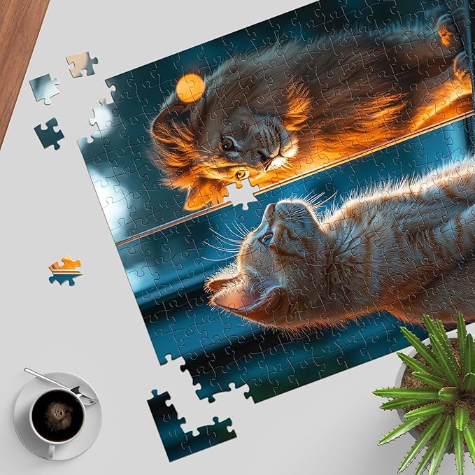 Lionhearted Cat Jigsaw Puzzle, 1000 Piece Puzzle for Adults, Impossible Hard Difficult Challenging Puzzles for Adults 1000 Pieces, Home Decoration Puzzle, Interlock Perfectly No Dust