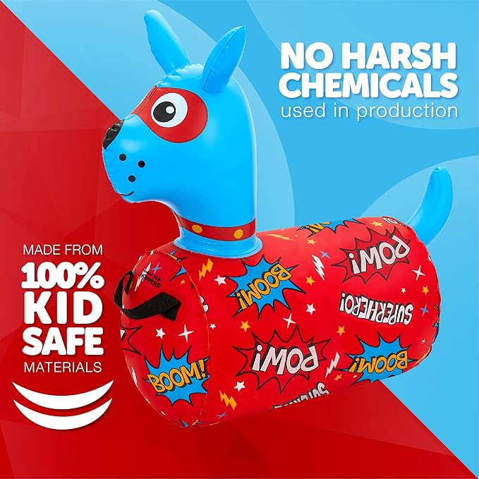 WADDLE Hip Hopper Inflatable Hopping Animal Bouncer Dog, Ages 2 and Up, Supports Up to 85 Pounds