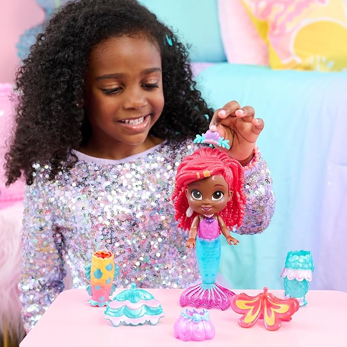 Just Play Disney Junior Pop Tails Ariel 7-inch Doll and Accessories, 9-Pieces, Kids Toys for Ages 3 Up (Pack of 2)