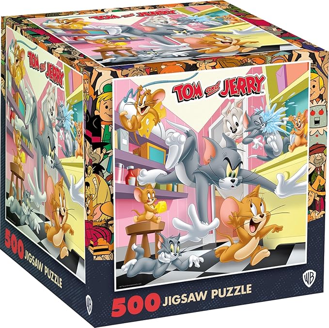 Masterpieces Tom & Jerry Jigsaw Puzzle - 500 Pieces, Square, Cartoon Theme - Age 14+