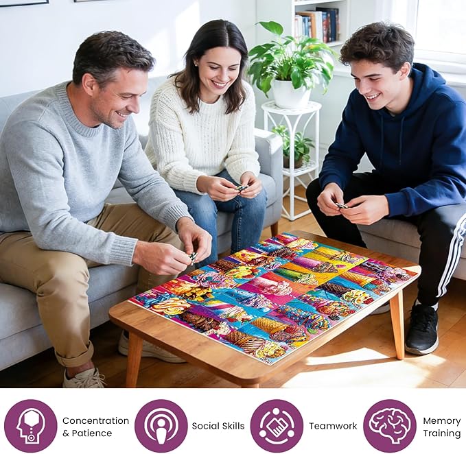 500 Piece Puzzles for Adults,Colorful Ice Cream Food Jigsaw Puzzle for Adults Seniors,Recycled Cardboard Summer Puzzle 500 Piece,Challenging Family Game Great Gift for Family Friends,20.5 x 15 in