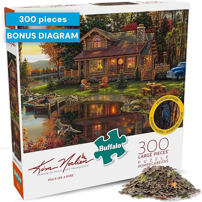 Buffalo Games - Kim Norlien - Peace Like A River - 300 Piece Jigsaw Puzzle for Adults - Large, Easy to Hold Pieces - Challenging Puzzle Perfect for Game Nights, Finished Size 21.25 x 15.00