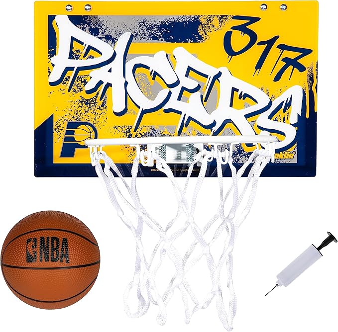 Franklin Sports NBA Team Over the Door Basketball Hoops - Kids Indoor Mini Basketball Hoop + Ball Set - NBA Fan Mini Hoops