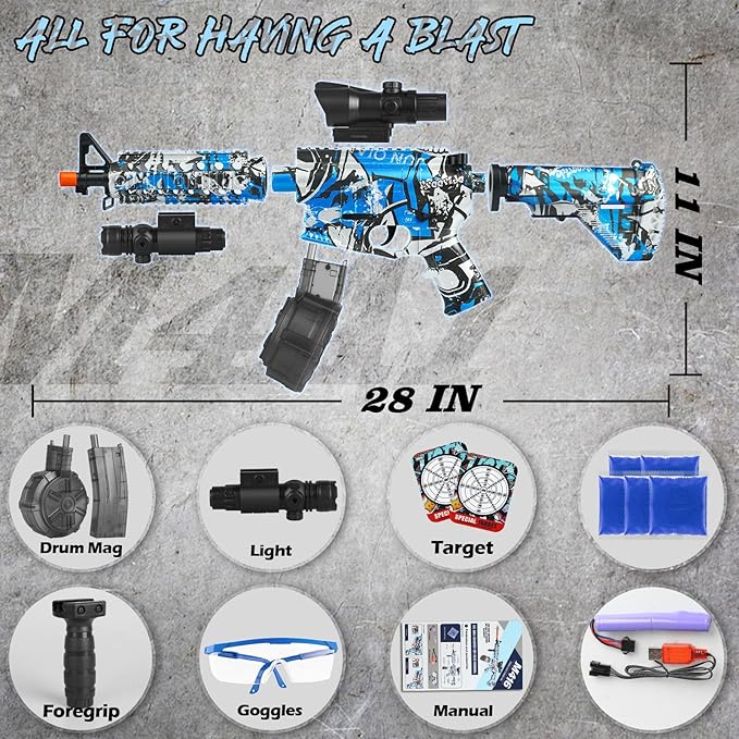Large Gel Splat Blaster with 90,000, Automatic Gel Splat Blaster for Activities Outdoor Game