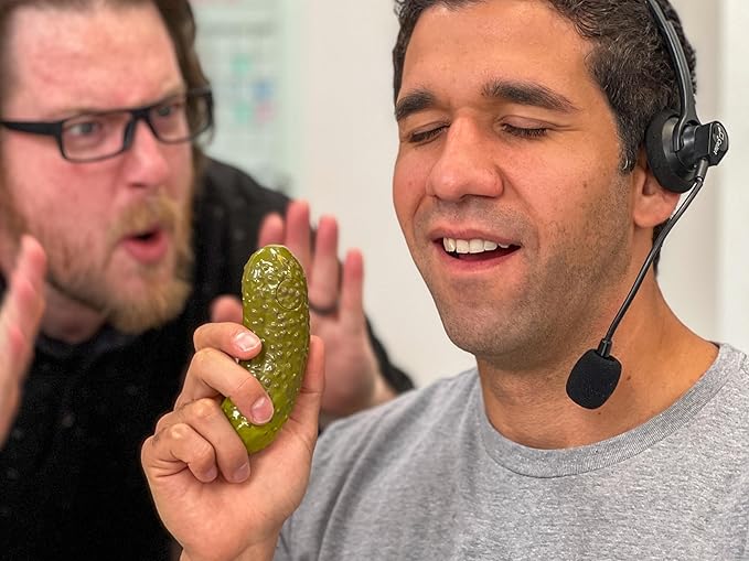 DR DINGUS Yodeling Pickle (2 Pickles - 5 Inch) Sings Dill-lightful Yodel Song - Make Anyone Laugh - Best Singing Gag Gift for Friends Family Coworkers - White Elephant