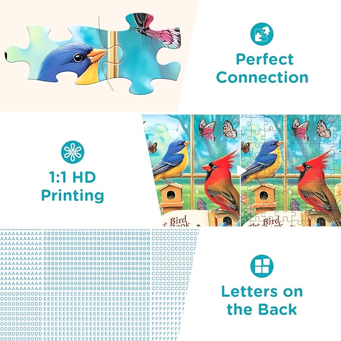 Jigsaw Puzzles for Kids Adults Seniors 300 Pieces, Bird Book 300 Pieces Adult Puzzle, Challenging Yet Relaxing Pieces Puzzle Game for Kids Adults Seniors, Thick Cardboard Jigsaw Puzzle