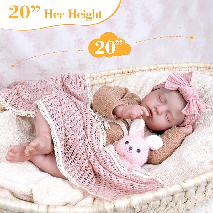 Aori Realistic Reborn Baby Dolls - Real Life Like Newborn Baby Doll with Flexible Limbs, Weighted Soft Body Real Looking Reborn Doll Set with Outfit for Kids 3+, Parents, Elderly and Collectors