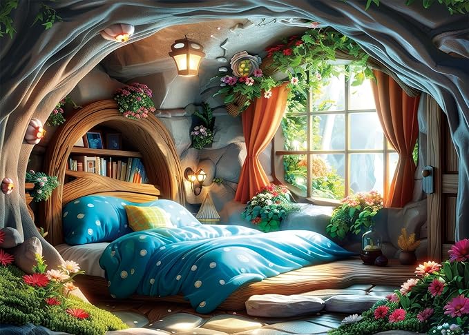 Jigsaw Puzzle for Adults, 1000 Pieces, Room with Poster, Fits Perfectly Between Them, Letters on the Back, Dust-free, Gift for Elderly (70 x 50 cm)