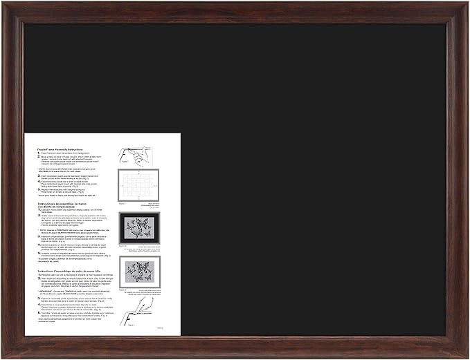 MCS 18x24 Puzzle Frame for Finished Puzzles, Walnut Woodgrain Vertical & Horizontal Wall-Mounted Large Picture Display for Preservation (1-Pack)