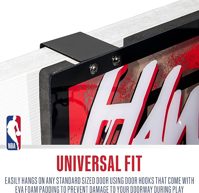 Franklin Sports NBA Team Over the Door Basketball Hoops - Kids Indoor Mini Basketball Hoop + Ball Set - NBA Fan Mini Hoops