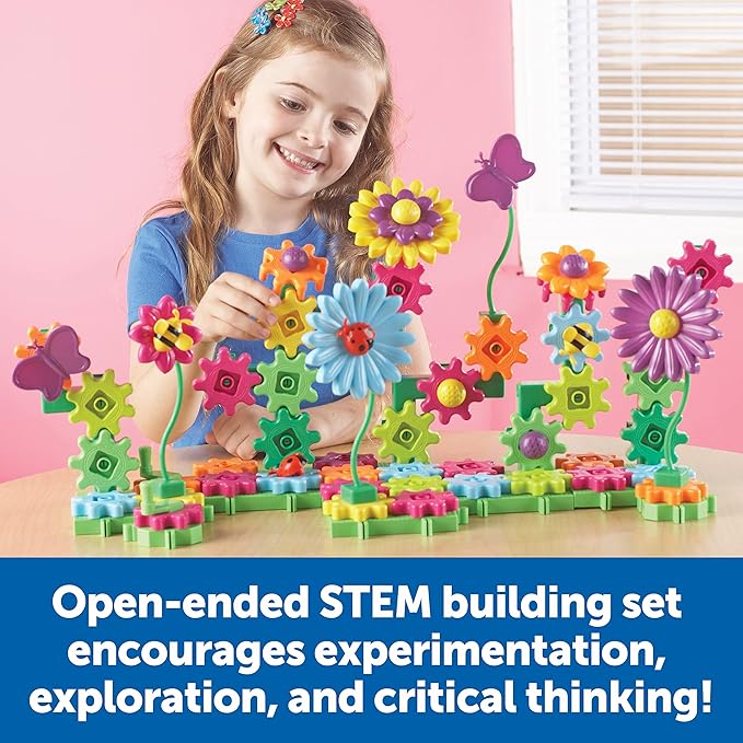 Learning Resources Gears Build & Bloom Building Set - Flower Building Set, Toddler Flower Toy, STEM Activities for Kids Ages 3-5, Garden Toys for Kids, Spring Kids Toys, Gifts for Girls 3-5