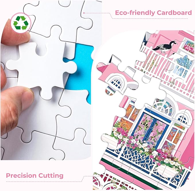 Puzzles for Adults 500 Pieces,Beautiful Manor Puzzle for Adults 500 Pieces,Spring Garden House Jigsaw Puzzles for Seniors, Perfect for Game Nights Giving Puzzles,20.5x15 in