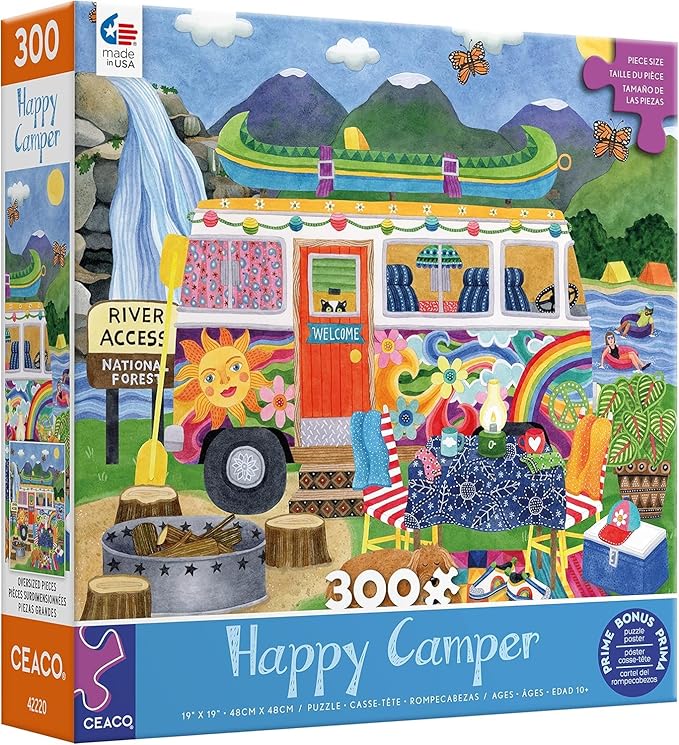 Ceaco - Happy Camper - Waterfall Camper - 300 Piece Jigsaw Puzzle