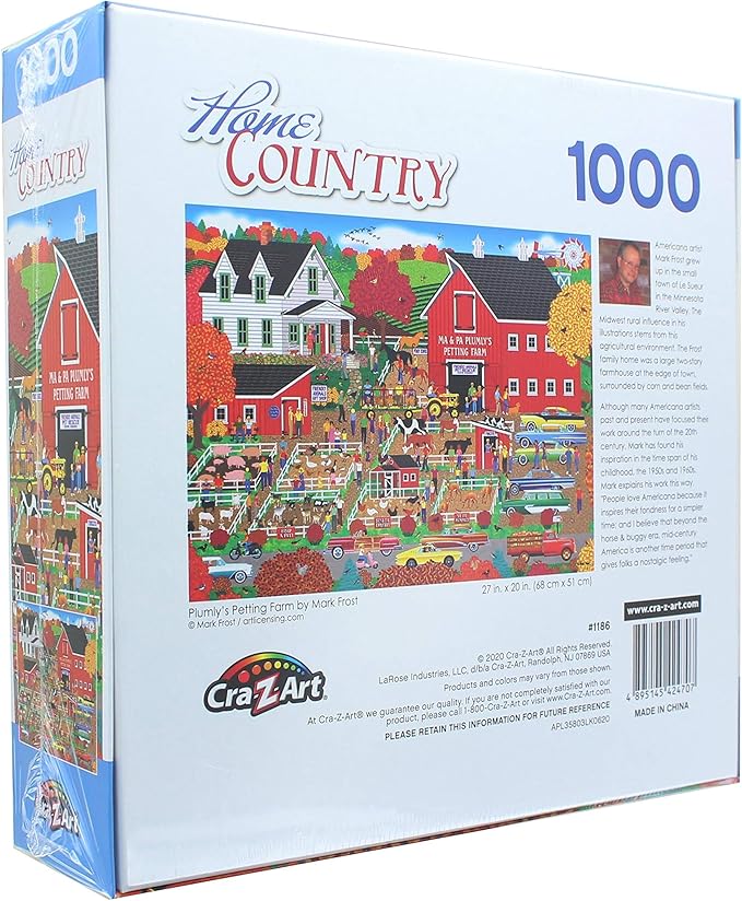 RoseArt - Home Country - Plumly's Petting Farm - 1000 Piece Jigsaw Puzzle for Adults