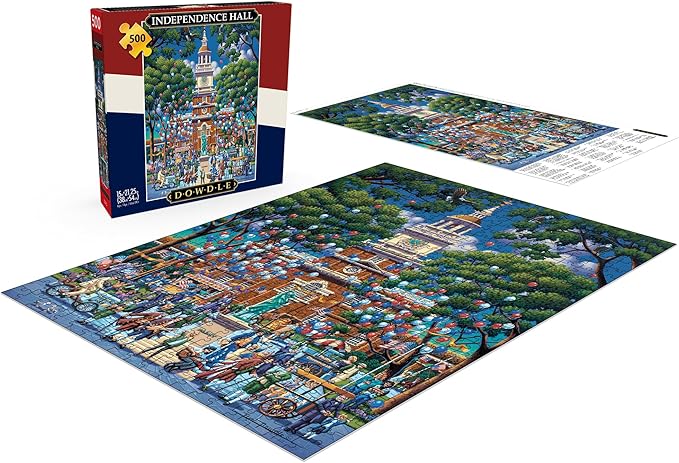 Buffalo Games - Eric Dowdle - Independence Hall - 500 Piece Jigsaw Puzzle for Adults -Challenging Puzzle Perfect for Game Nights - Finished Size is 21.25 x 15.00