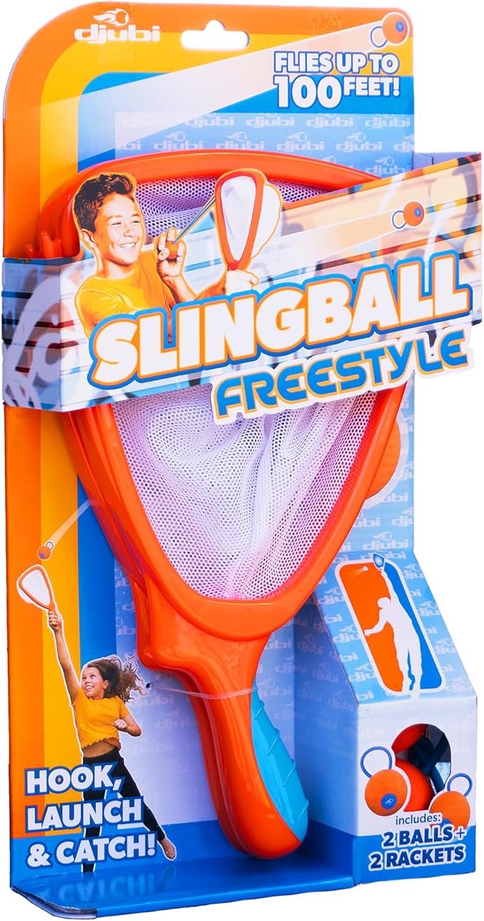 Djubi Slingball, Best Gifts for Kids All Ages 6 & Up - Slingshot Outdoor Beach, Lawn, & Tailgating Family Game - Toys Gifts for 6 7 8 9 10 Year Old Boys - Freestyle
