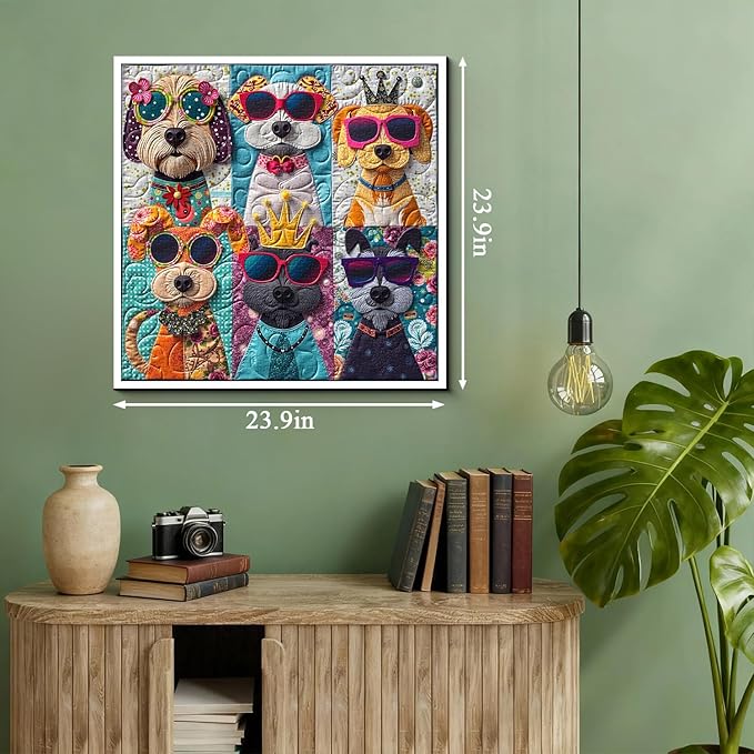 Funny Dogs Puzzles for Adults 1000 Pieces, Colorful Cute Puppy Portrait Jigsaw Puzzle, Whimsical Animal Art Puzzle