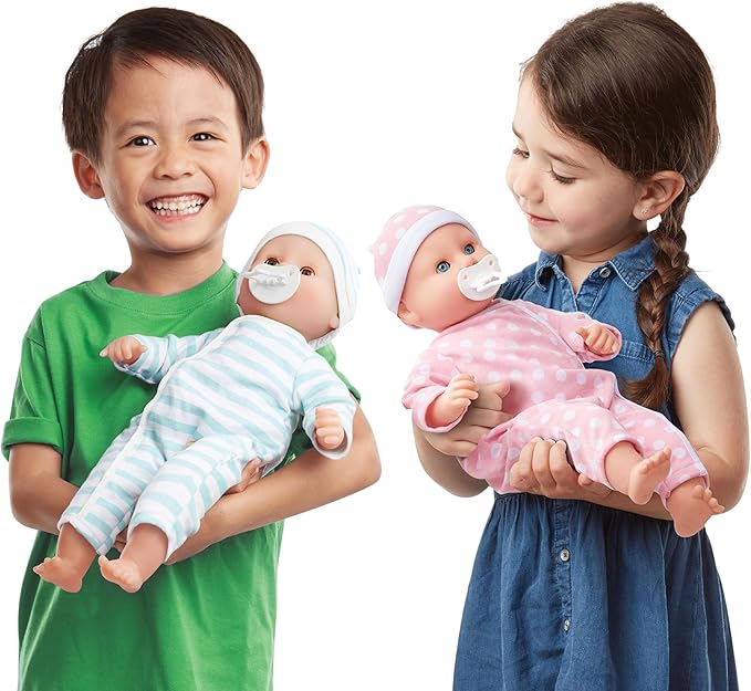 Melissa & Doug Mine to Love Luke & Lucy Realistic Twin Baby Dolls (15-inch) - Dolls and Accessories with Pacifiers for Pretend Play, Toddler Toys for Ages 18M+