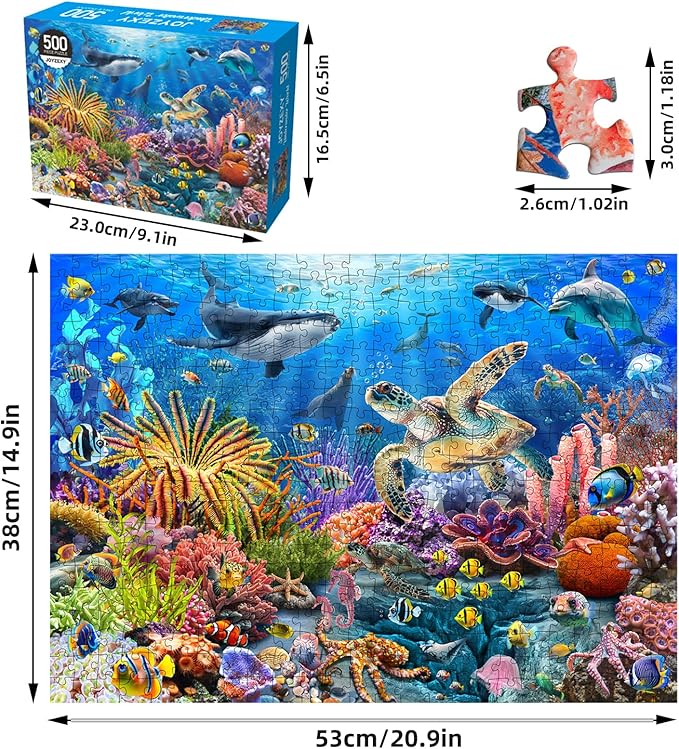 500 Piece Puzzles for Adults, Underwater World Jigsaw Puzzles 500 Pieces Ocean Scene Challenging Puzzle