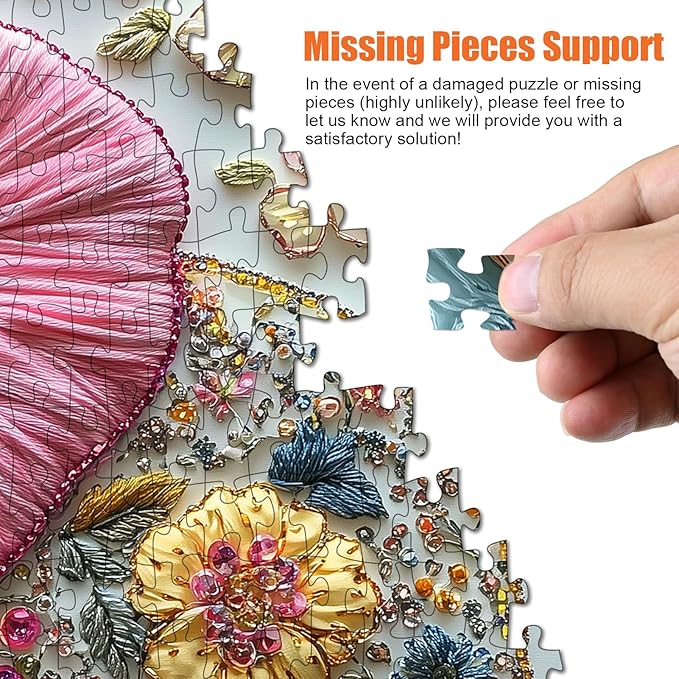 Elephant Jigsaw Puzzles for Adults 1000 Pieces - Beautiful Elephant Diamond Art Puzzle, Cute Animal Floral Crystal Jigsaw Puzzles with Letters on Back, Challenging Puzzle Games Gift for Teens Adults