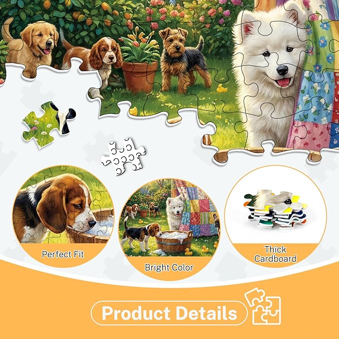 4-Pack 500 Piece Puzzles for Adults, Funny Dogs Cats Birds Flowers Jigsaw Puzzles for Adults 500 Pieces, Fun Challenging Jigsaw Puzzles 500 Pieces for Adults Gift for Family and Friends